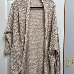 Forever 21 Open-Front Knit Cardigan in Light Beige